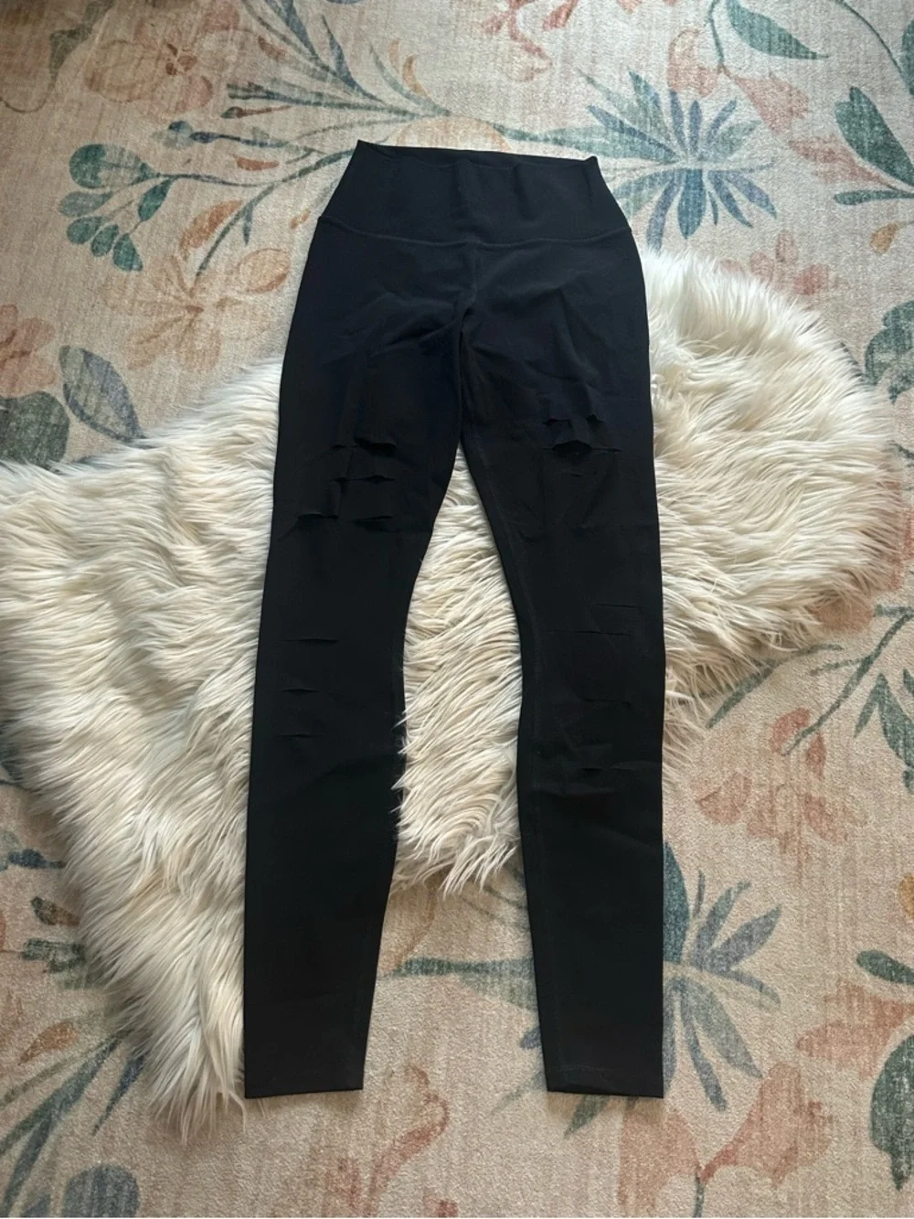 ALO Black Ripped Warrior Leggings